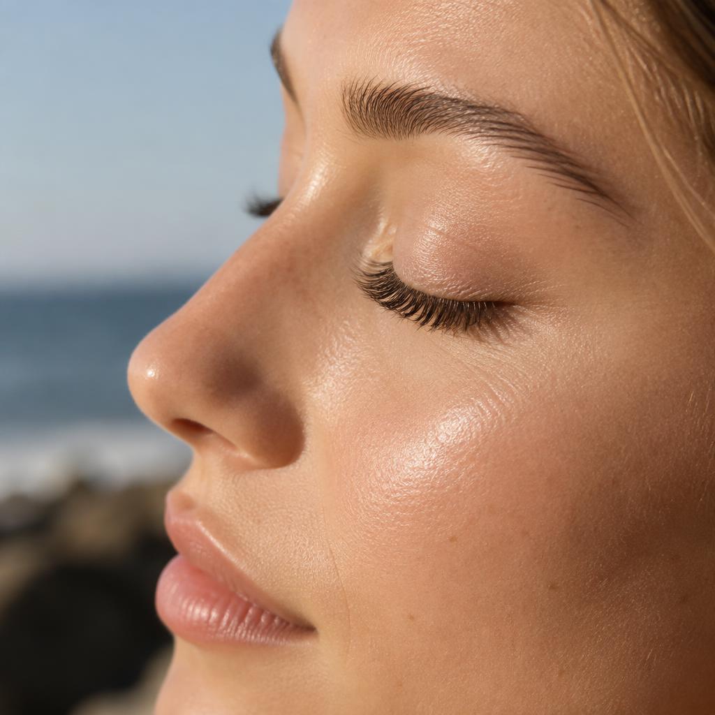 Silicone lash lift shields, lifting solution vials and a micro brush in soft daylight
